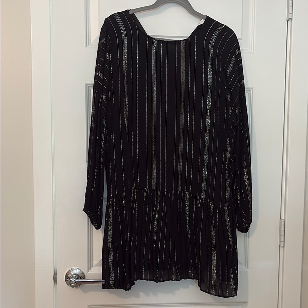Zara Black Dress with Gold Accents